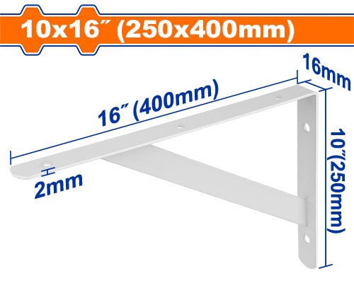 WADFOW Shelf Bracket White WZJ2340 10X16 2MM Sold Each