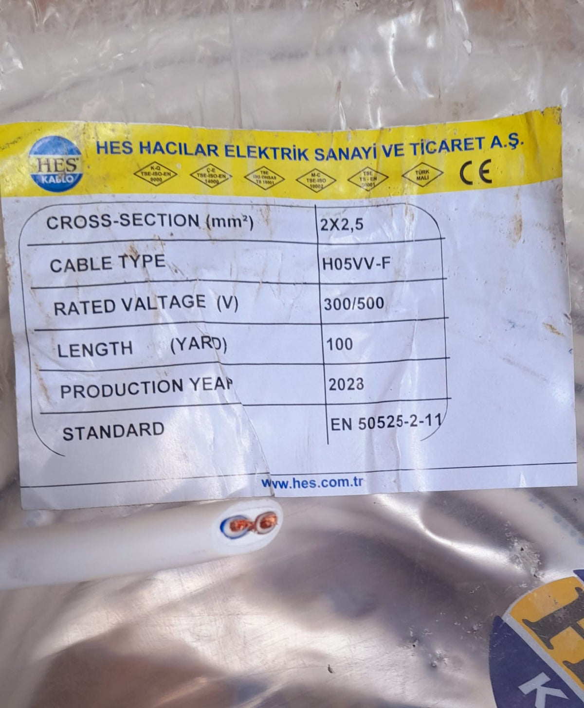 HES Cable 2.5MM 2C Round Flex Turkey Roll
