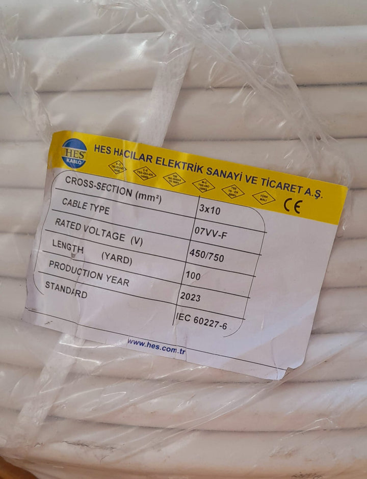HES Cable 10MM 3C Round Flex Turkey Yard