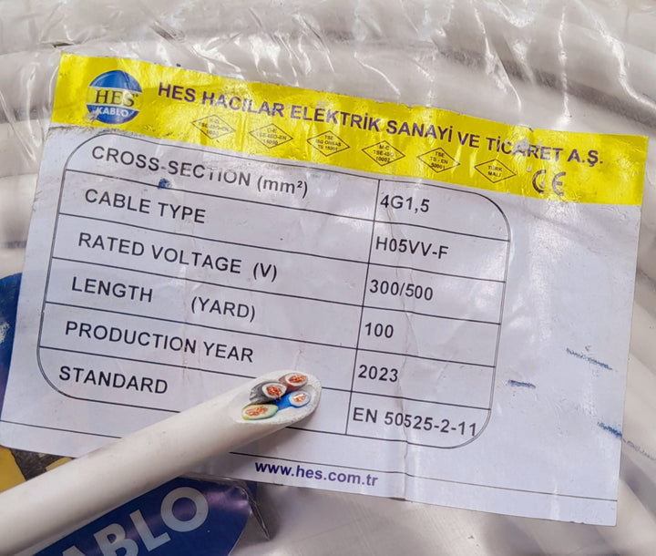 HES Cable 1.5MM 4C Round Flex Turkey Yard