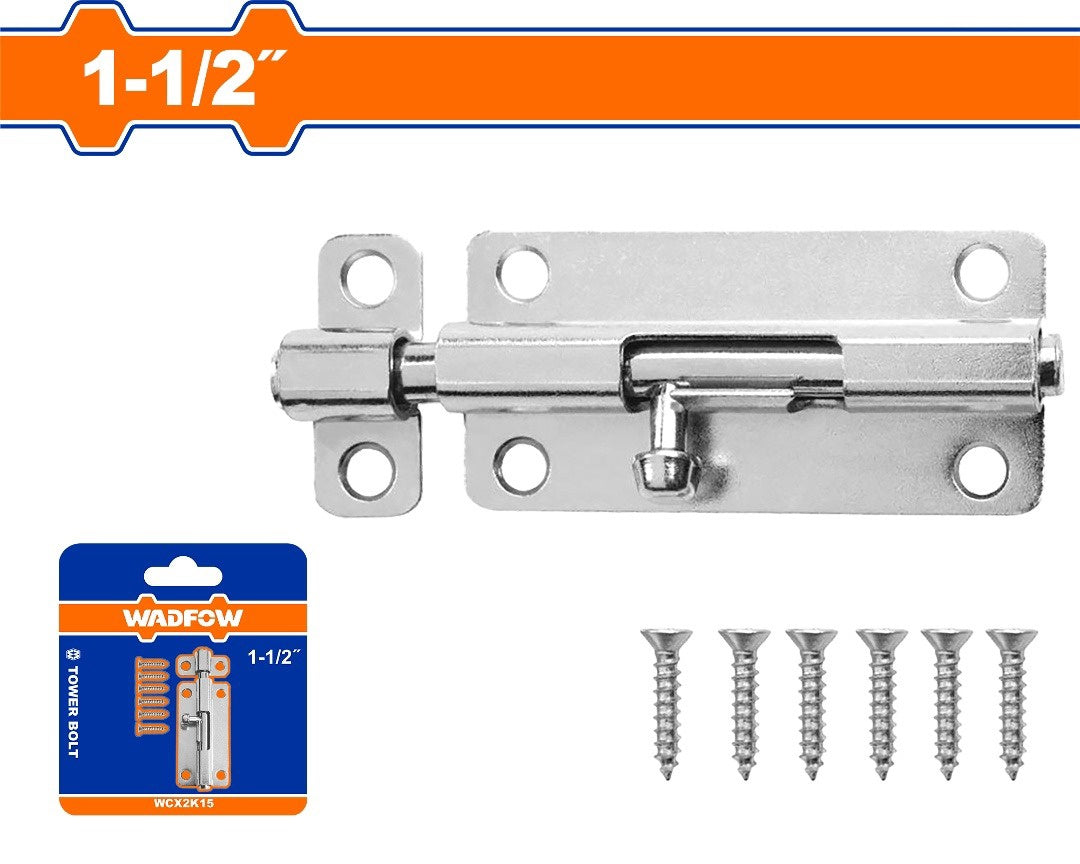 WADFOW Tower Bolt 1.5" Chrome WCX2K15