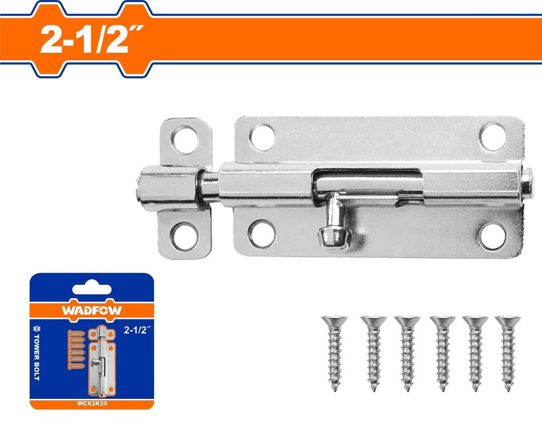 WADFOW Tower Bolt 2.5" Chrome WCX2K25