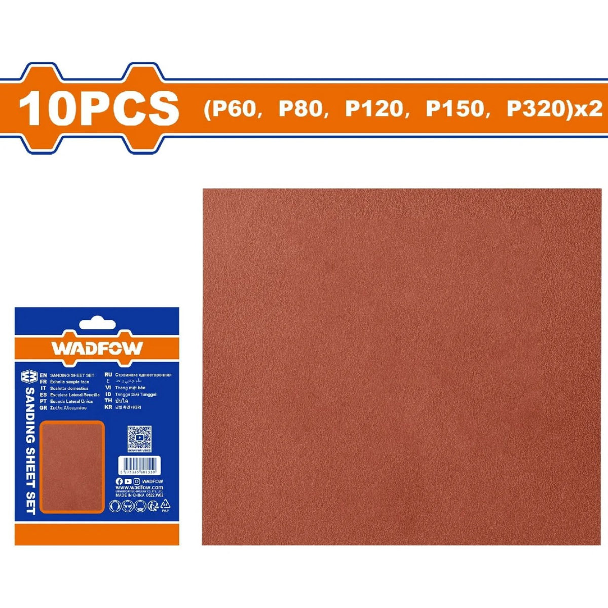 WADFOW Sand Paper 10PCS Pk Assorted WSM1511