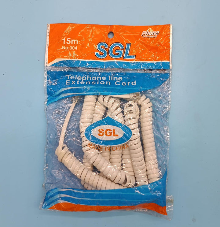Telephone Extension Cord Sgl 15M / 50FT Coiled 004