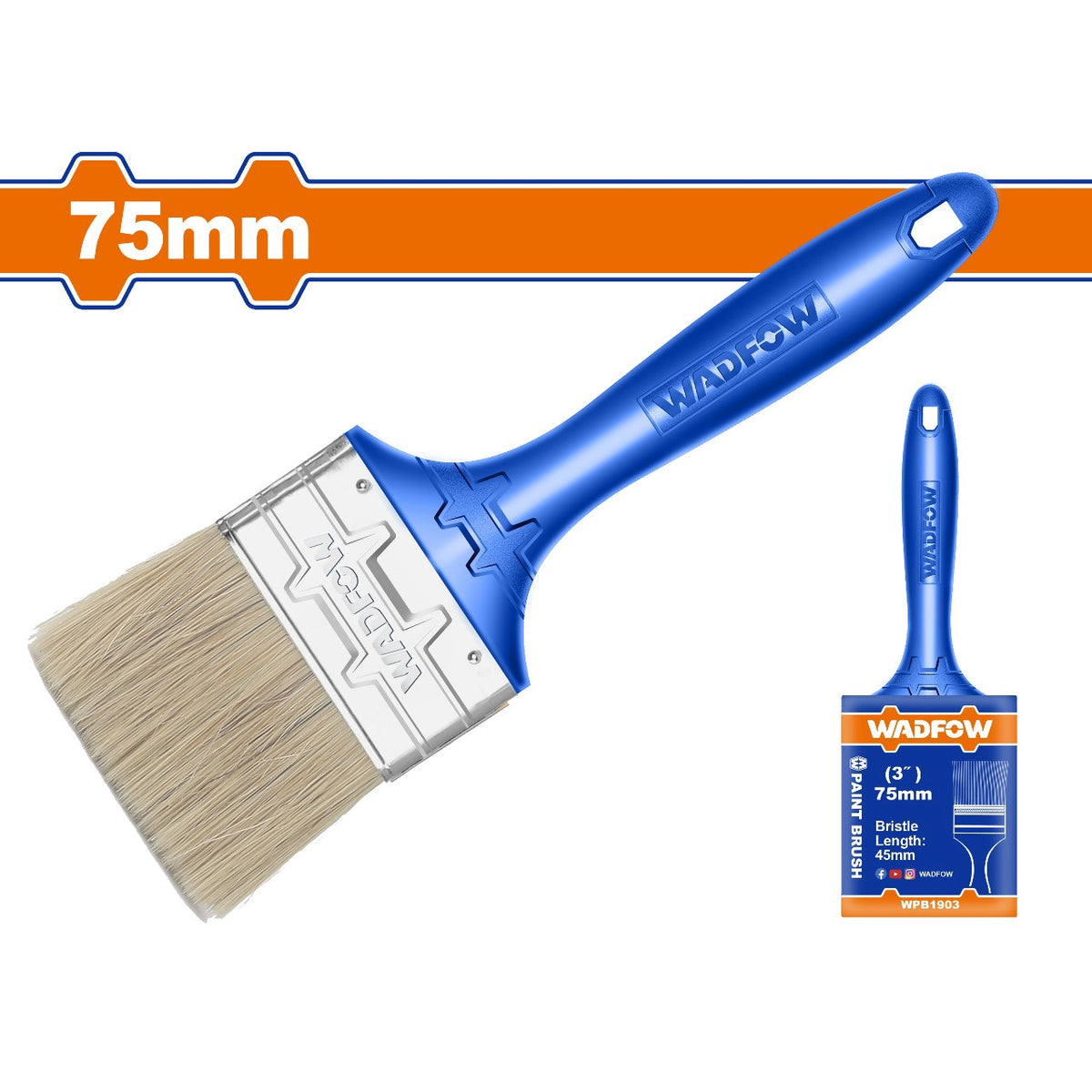 WADFOW Paint Brush 3" WPB1903 75MM Plastic Handle