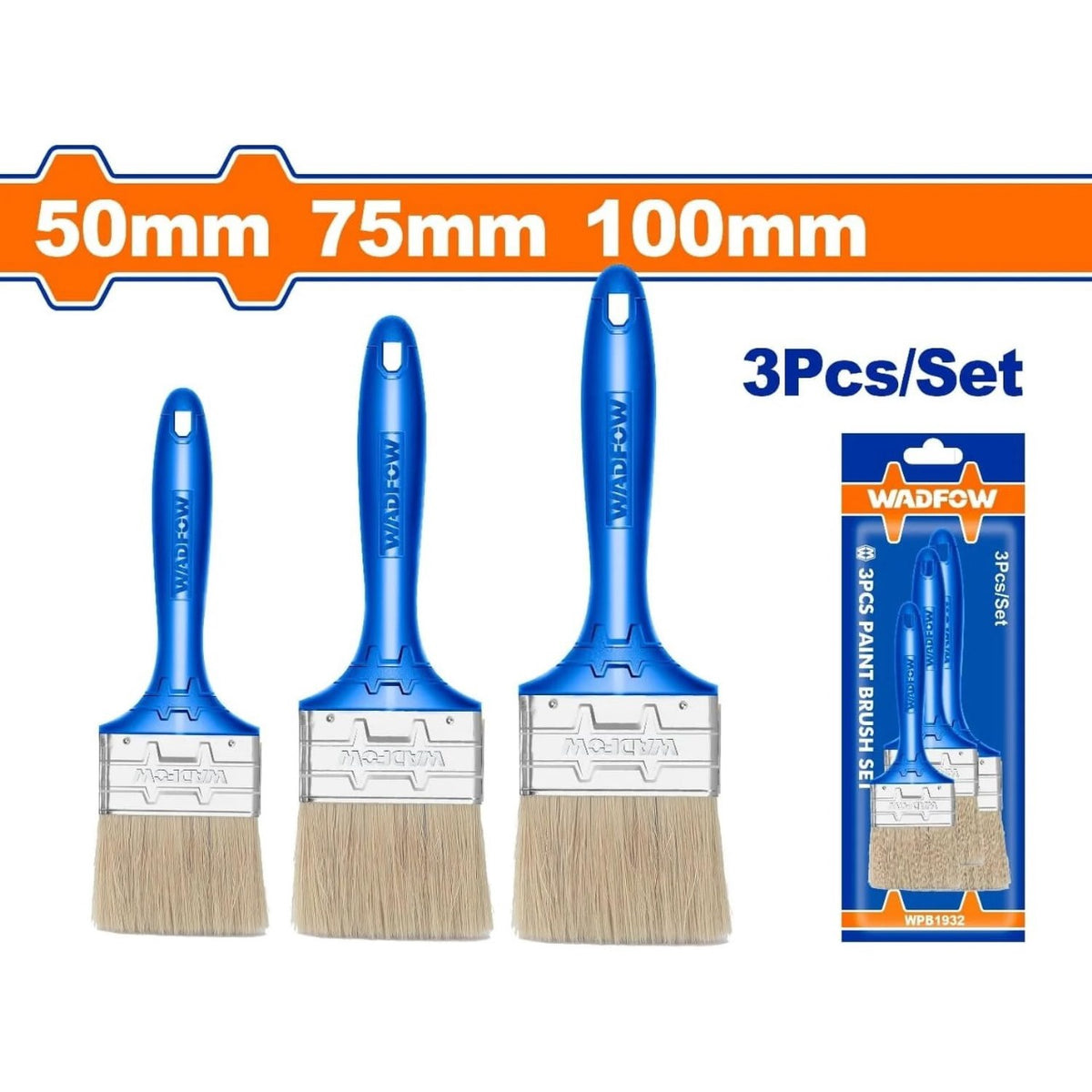 WADFOW Paint Brush 3PCS Pack WPB1932 Plastic Handle