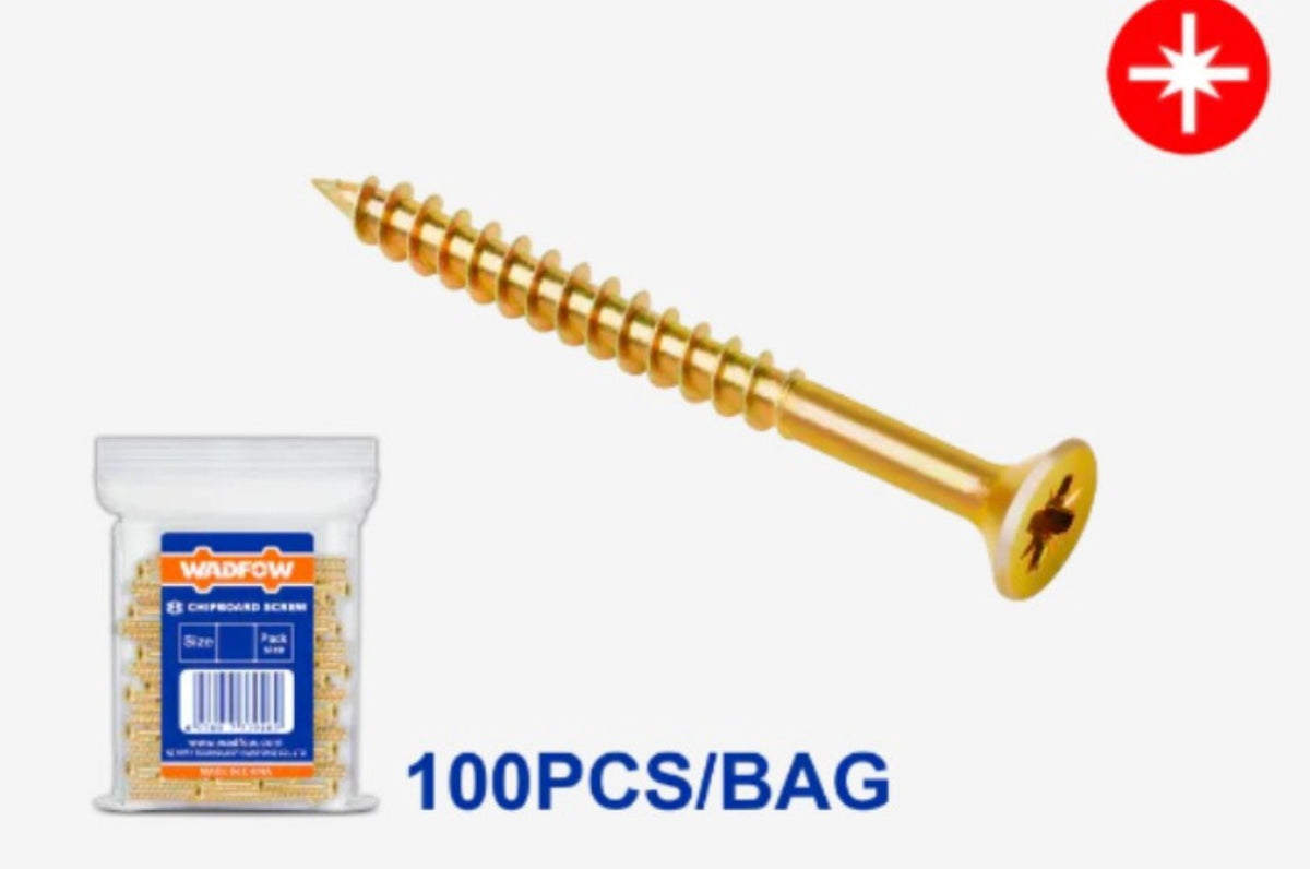WADFOW Screw Wood 5 X 50MM Gold 100PCS Box WXS5942