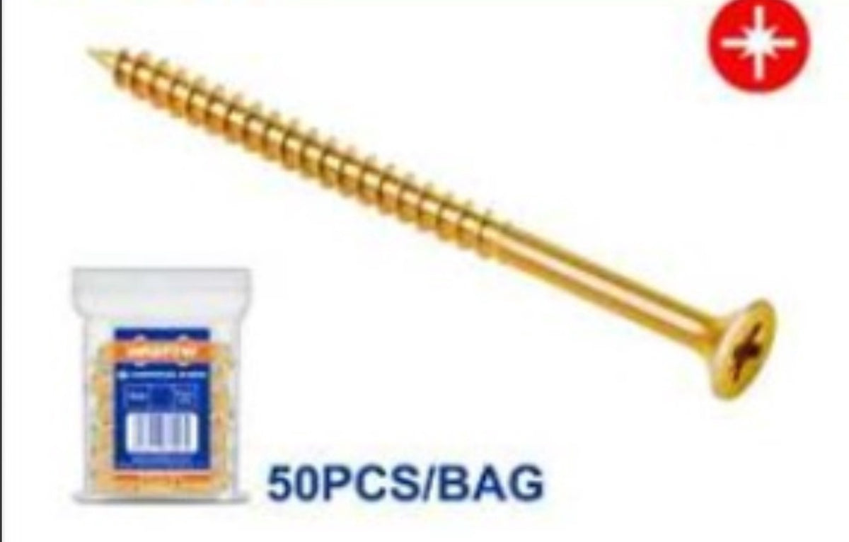 WADFOW Screw Wood 6 X 70MM Gold 50PCS Box WXS5951