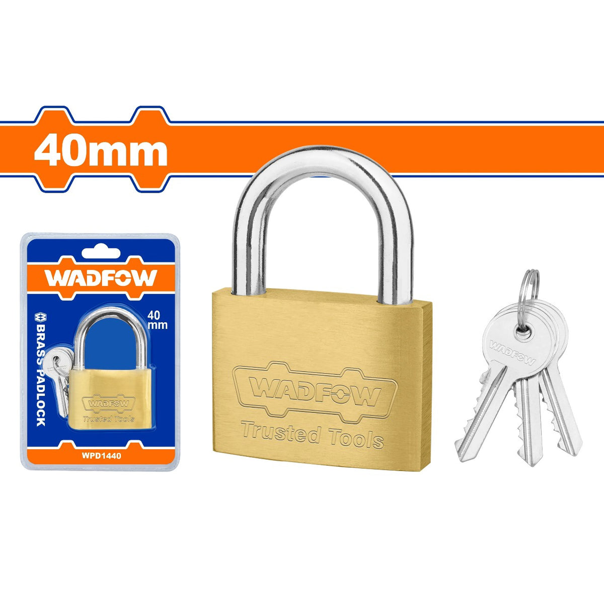 WADFOW Padlock 40MM Brass WPD1440