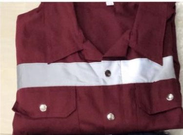 Work Overall Burgandy Long Sleeve Single Reflective 1013-9