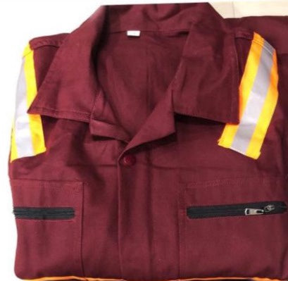 Work Overall Burgandy Long Sleeve Double Reflective 1014-9