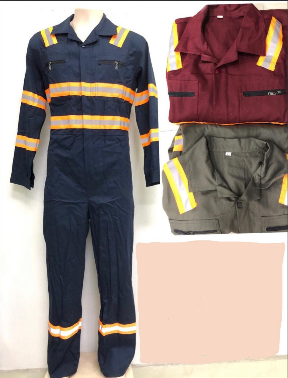 Work Overall Blue Long Sleeve Double Reflective 1014-9