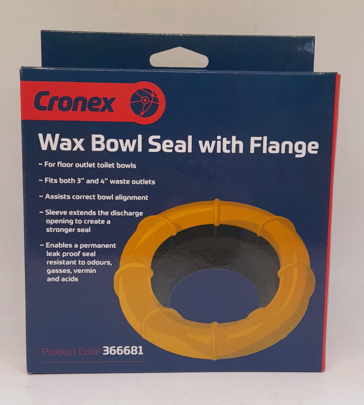 Toilet Bowl Wax Ring Seal with Flange Cronex #366681
