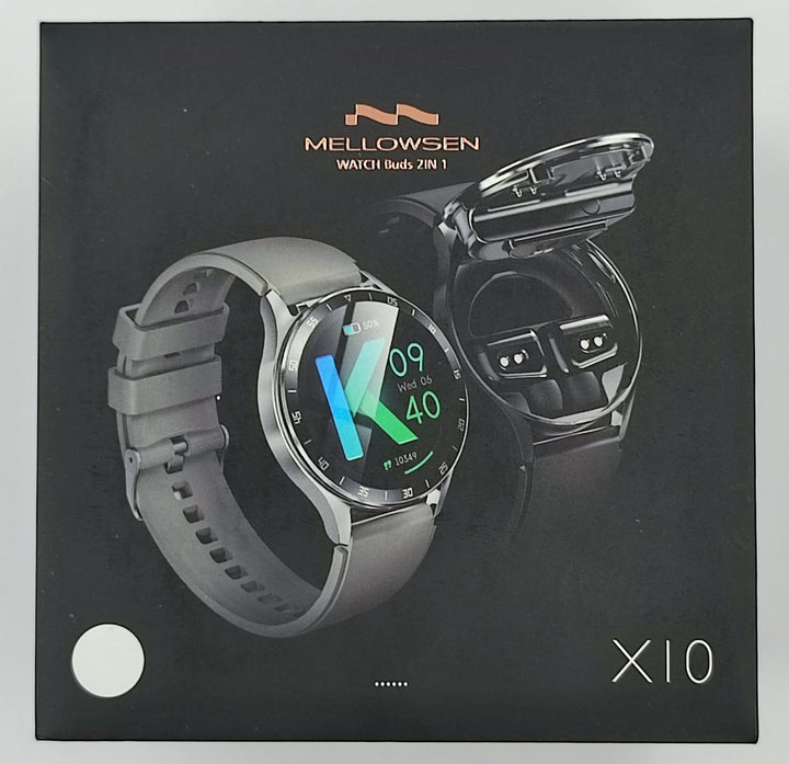 GENERIC Watch Smart Mellowsen X10 2IN1 with Buds Rubber Band Round Face