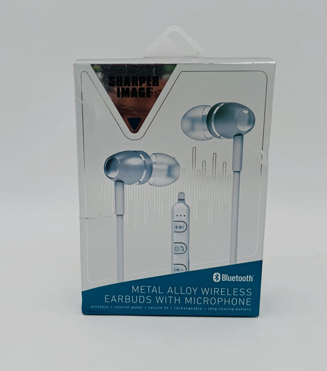 SHARPER IMAGE Earpiece SBT554SL Metal Alloy Wireless Earbuds with Mic