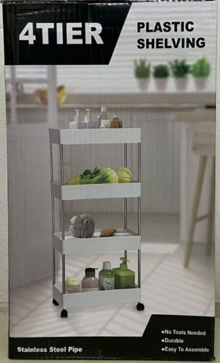 Storage Rack 4 Tier Plastic Shelving ADS-8058 YZ-1402Q-4