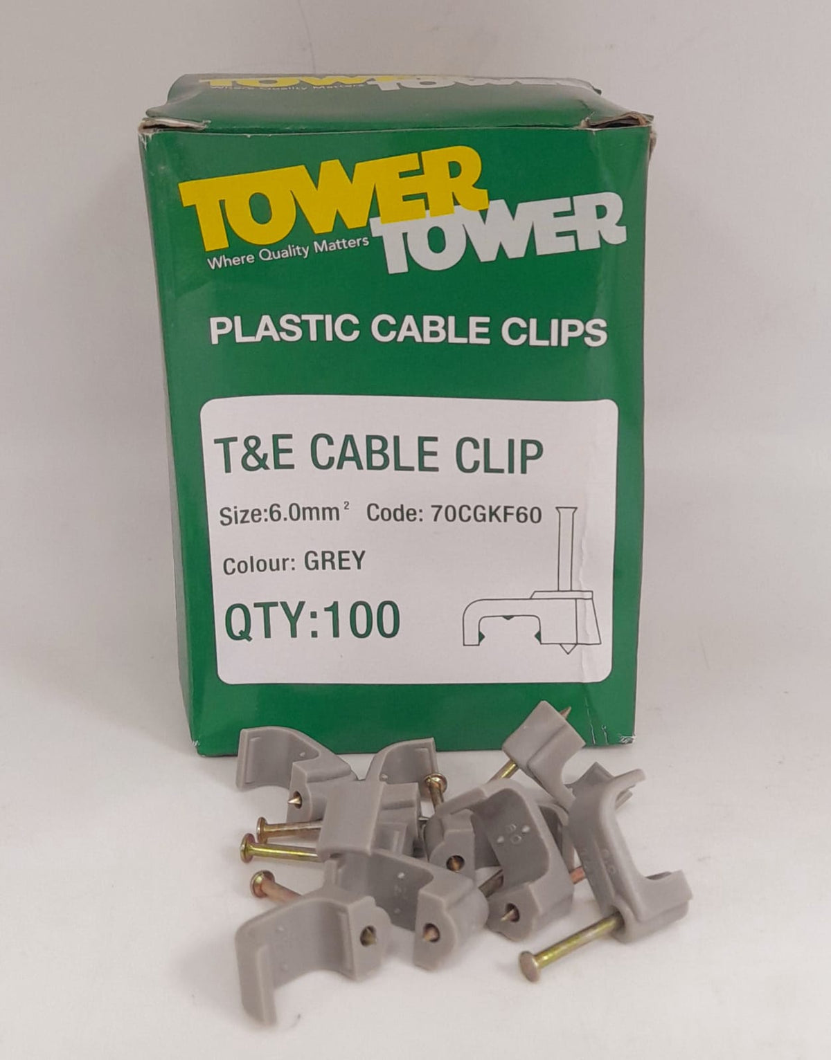 Cable Tower Clip 6MM Grey 70CGKF60