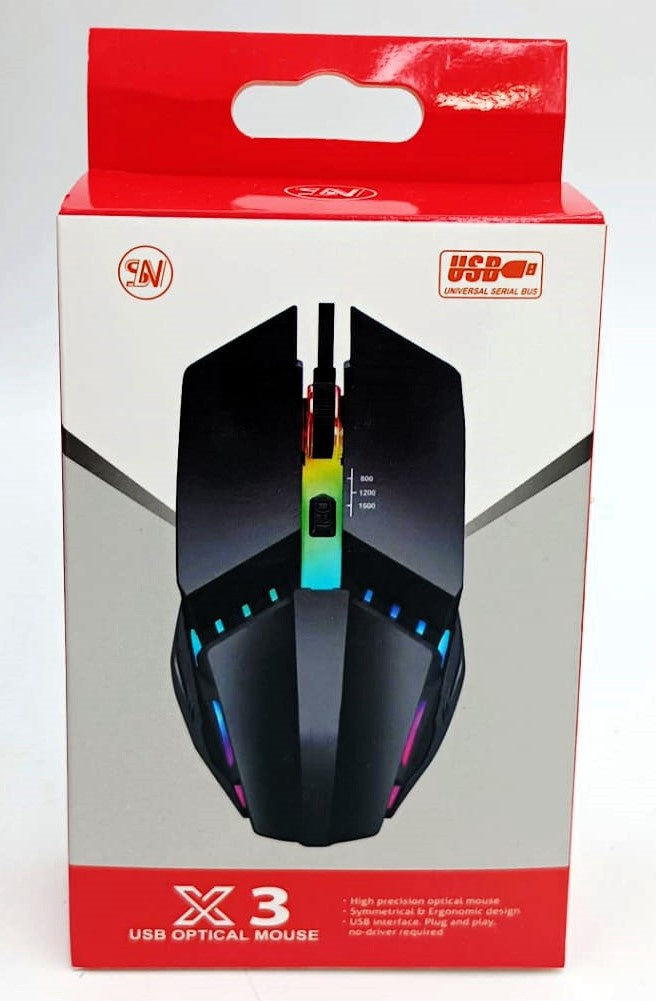 GENERIC Computer Mouse Optical USB X3 Sn Lighted