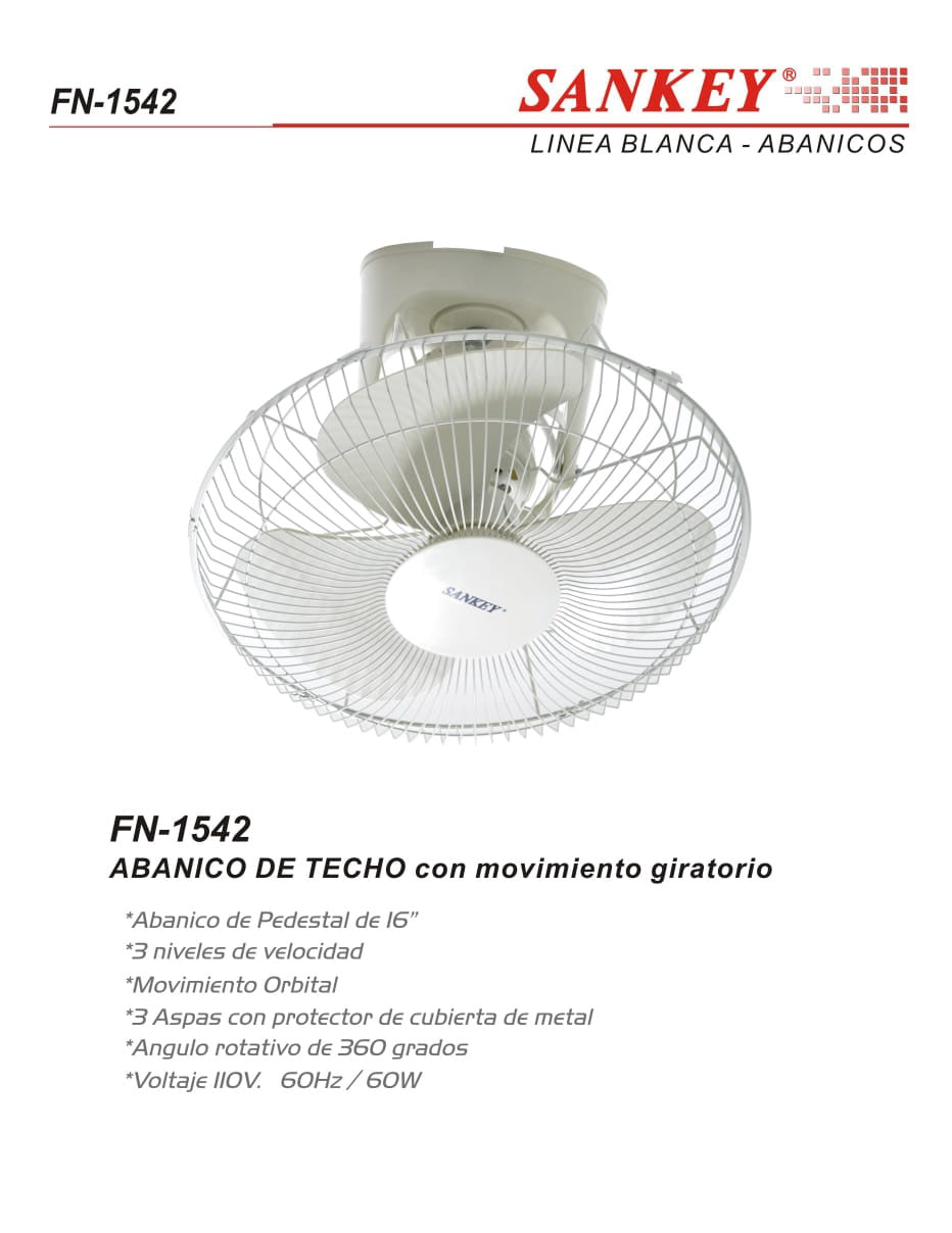 SANKEY Fan 16" Ceiling (Osc) FN-1542 110V
