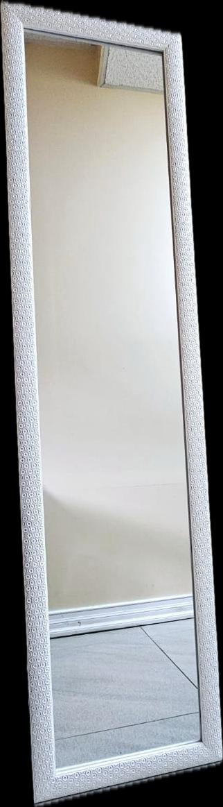 Mirror IN Decorative White & Silver Frame 14" X 58" NSC-2565