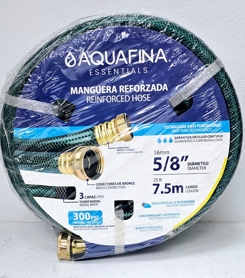 AQUAFINA BLUE Hose 5/8" X 25FT/7.5M Aquafina Green Reinforced Roll #A-RH5-8X7.5M