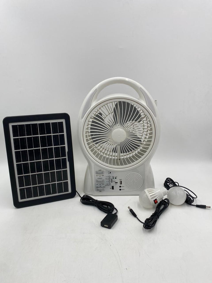 Fan 8" Gdtimes GD-8029 6IN1 Solar Rechargeable Desk AC/DC Dual Power