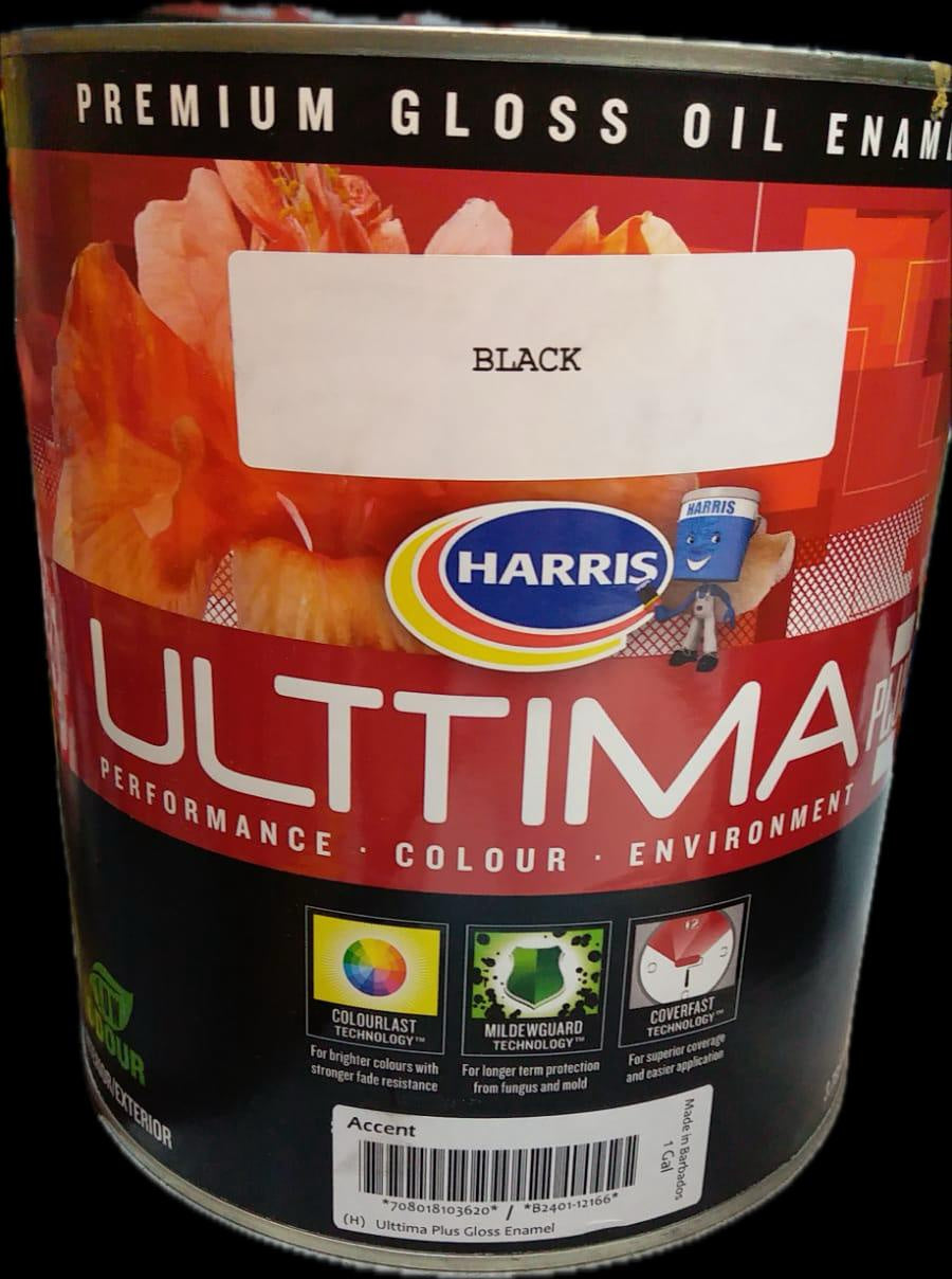 HARRIS Paint Ultima Oil Black Gloss Enamel .