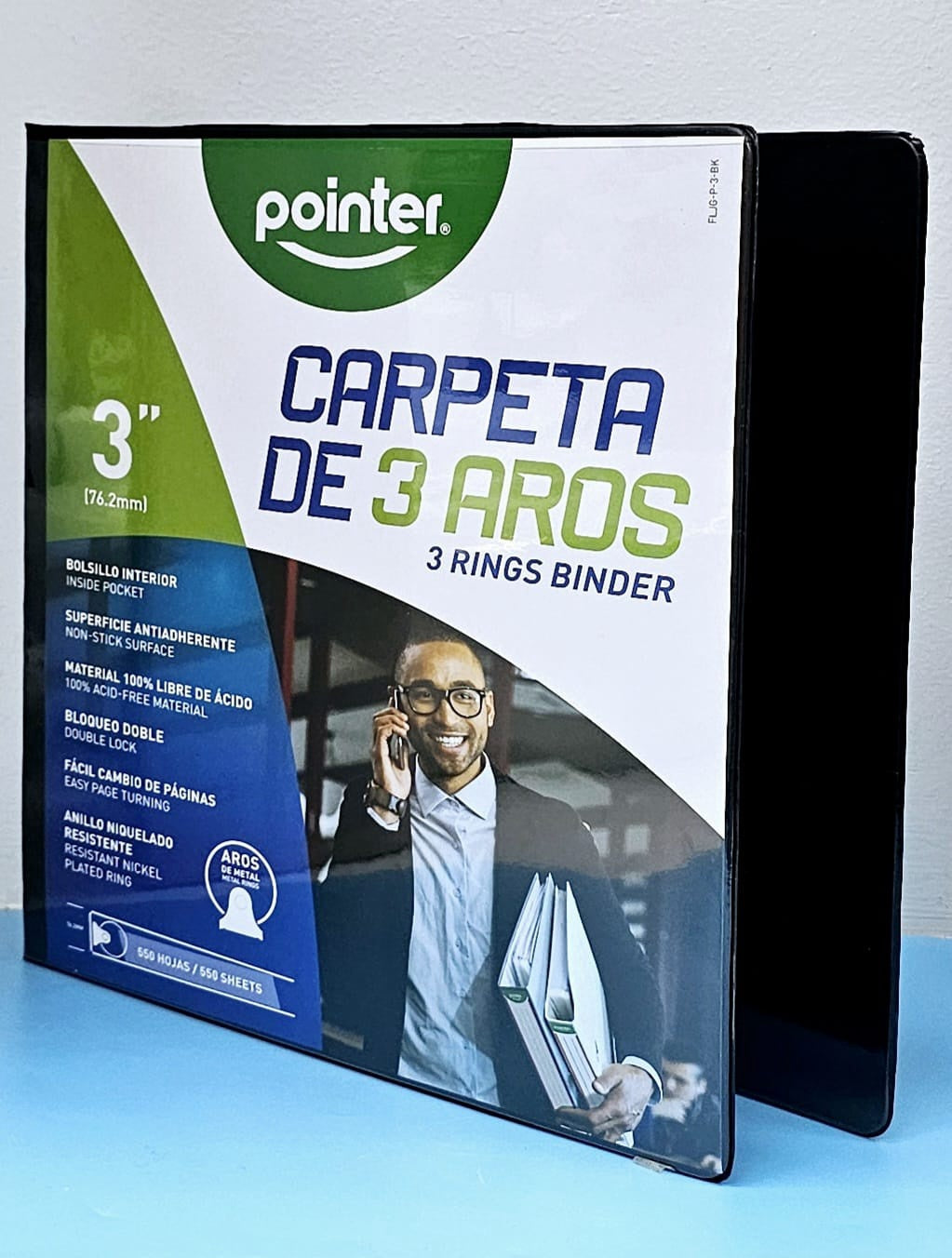 Binder 3 Rings 3" 76.2MM Pointer Black