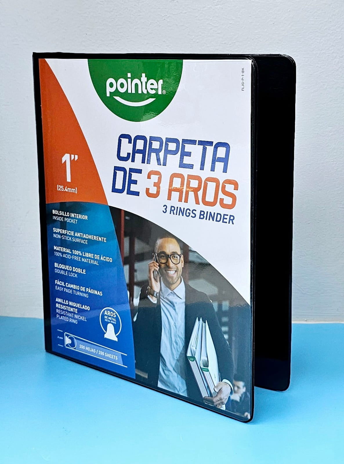 Binder 3 Rings 1" 25.4MM Pointer Black
