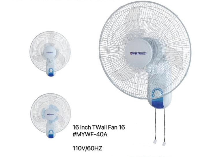 SUPERTRONICS Fan 16" Wall MYWF-40A 110V