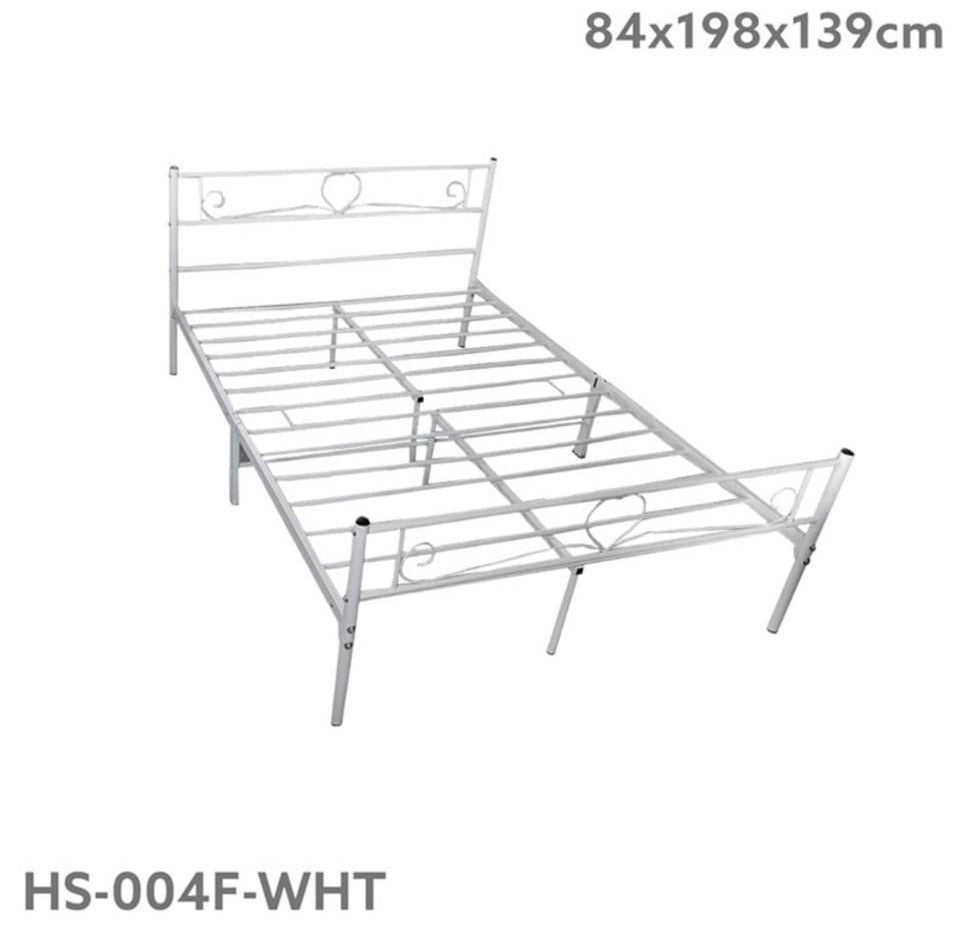 HOMESTAR Bed Frame Double Metal HS-004F-WHT White 54" X 74"