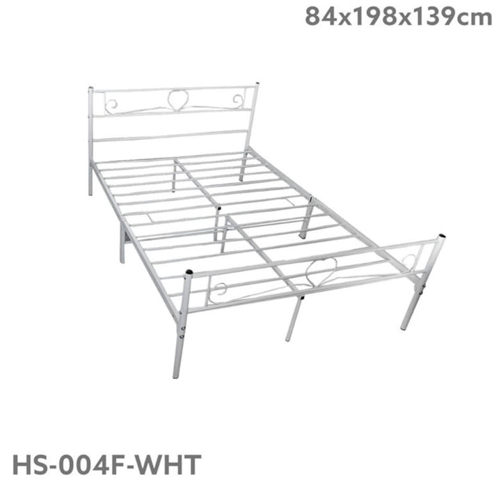 HOMESTAR Bed Frame Double Metal HS-004F-WHT White 54" X 74"