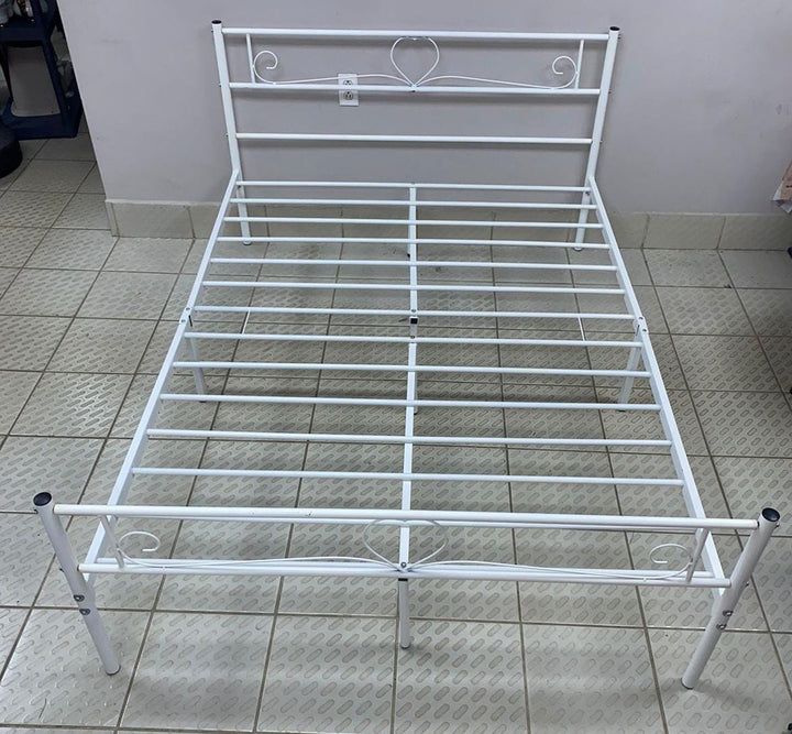 HOMESTAR Bed Frame Double Metal HS-004F-WHT White 54" X 74"