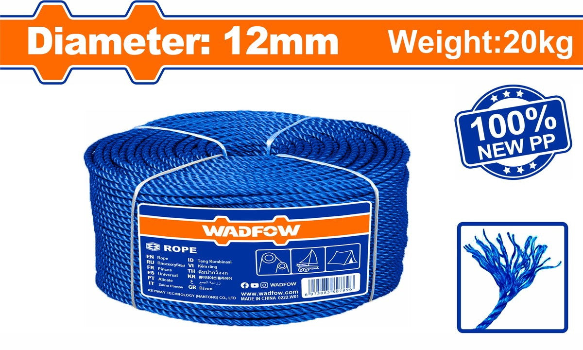 Rope Wadfow 1/2/12MM 20KG/44LBS Roll WRZ2312 (320M Lenght)