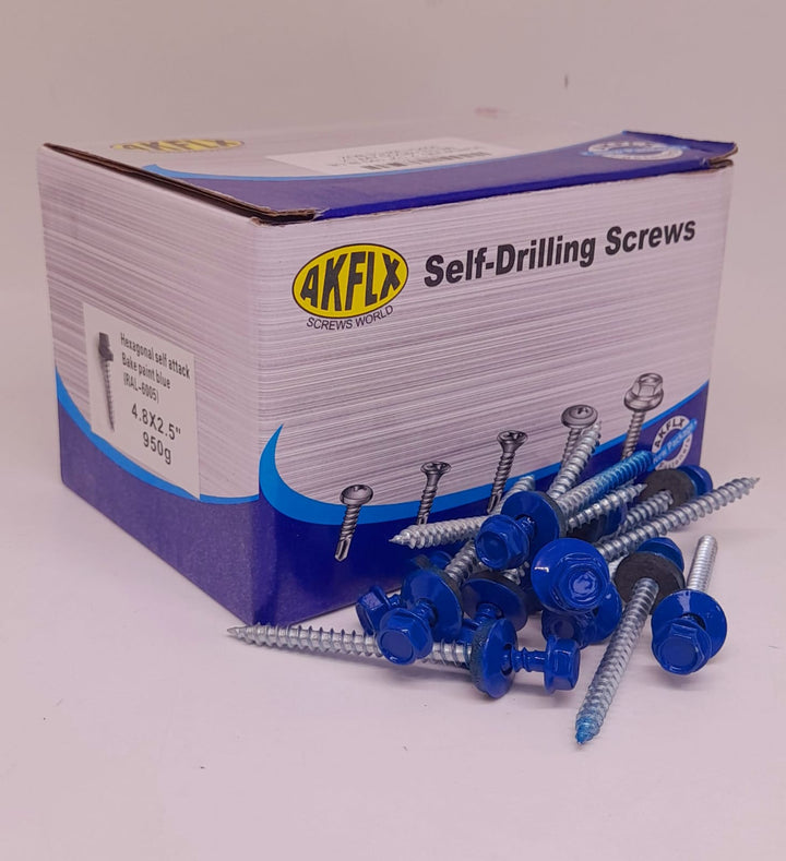 Screw Ind. 2 1/2" 10G Blue METAL-WOOD Akflx 950G/130PCS Box