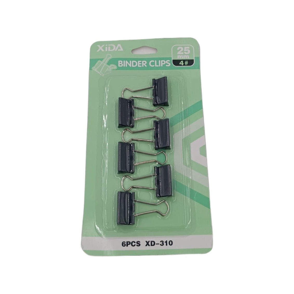 Stationery Paper Binder Clip Bulldog XD-310 #4 25MM 6PCS Pack
