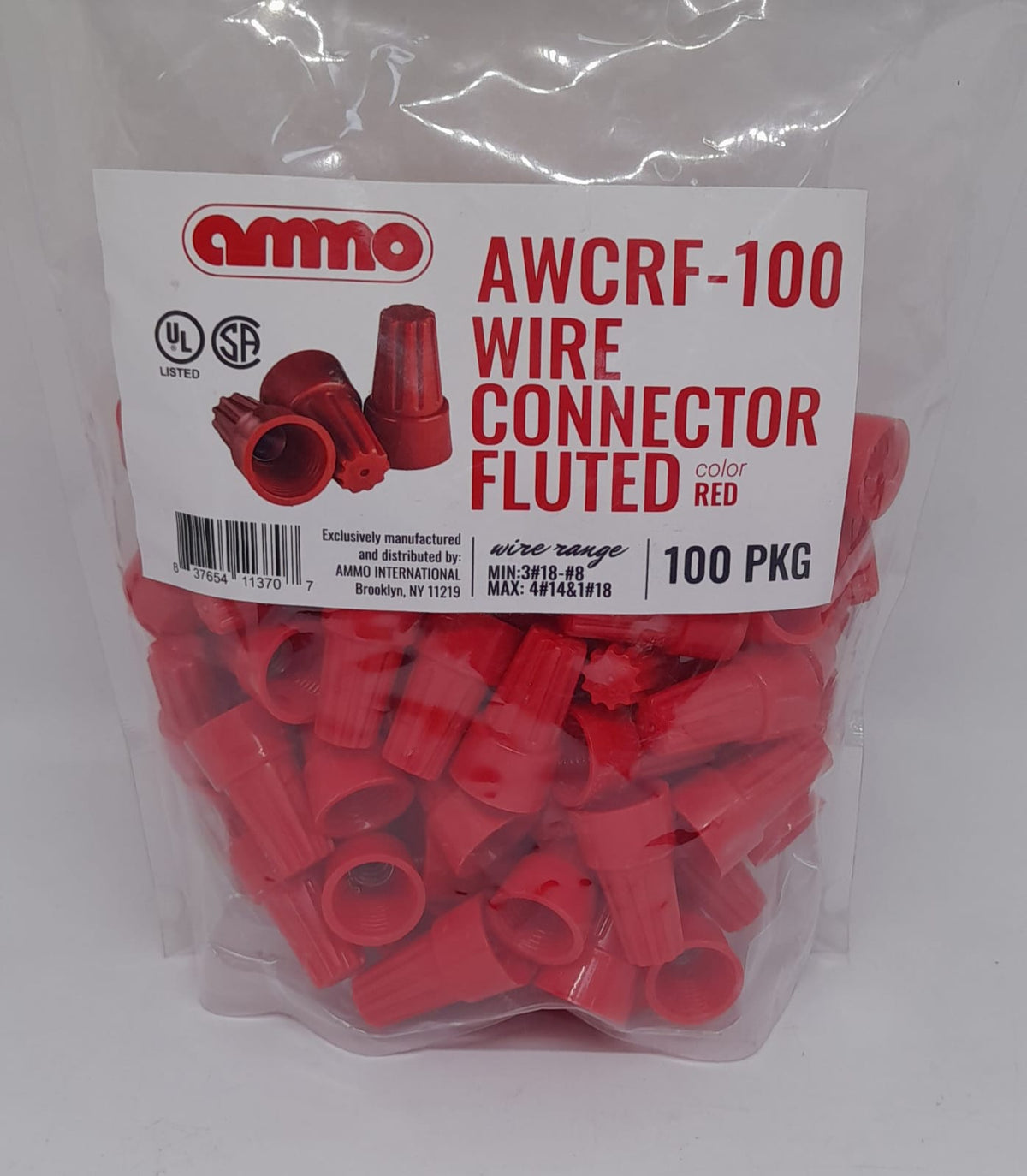 AMMO Wire Connector Screw on Red Awcrf 100PCS Pack