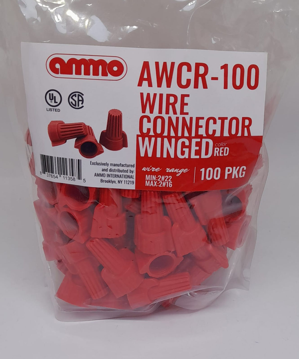AMMO Wire Connector Screw on Red Awcr 100PCS Pack
