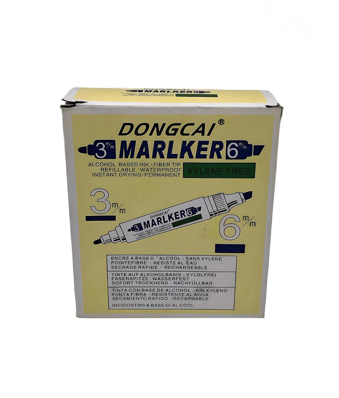 Stationery Permanent Marker Dongcai DC36T Double Tip 3MM and 6MM Blue Sold Each