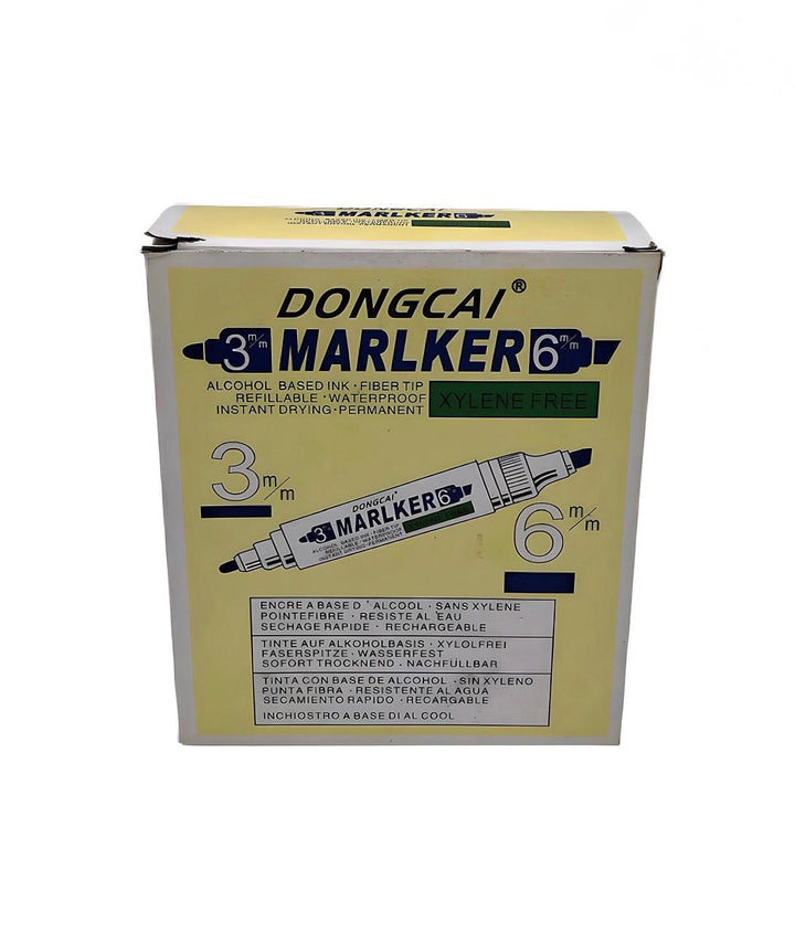 Stationery Permanent Marker Dongcai DC36T Double Tip 3MM and 6MM Blue Sold Each