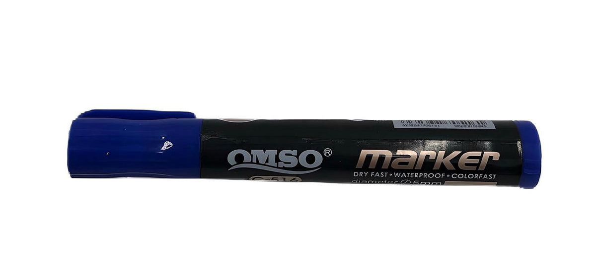 Stationery Permanent Marker Omso C-516 5MM Blue or Black Sold Each