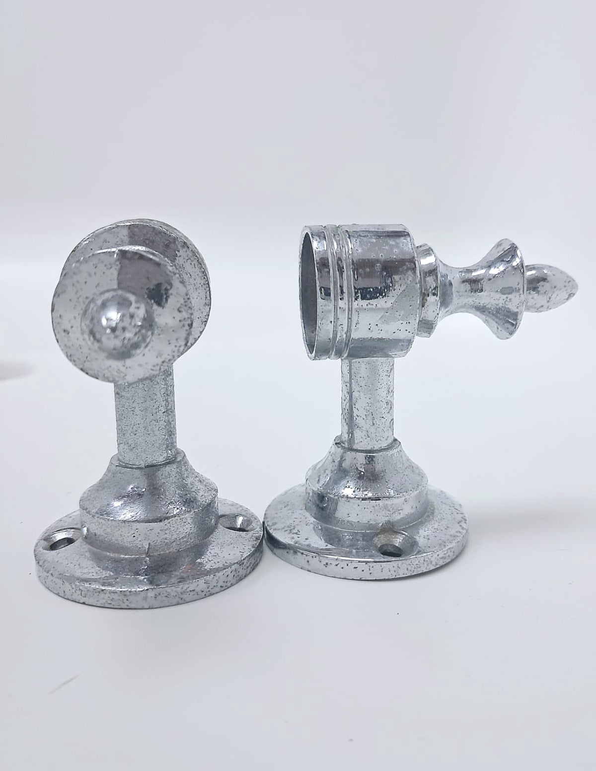 Curtain Rod Ends 1/2" Nickle Design Light Pair