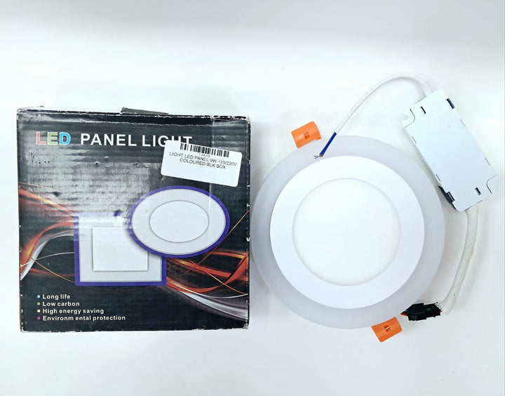 Light LED Panel 9W 110/220V Coloured Blk Box