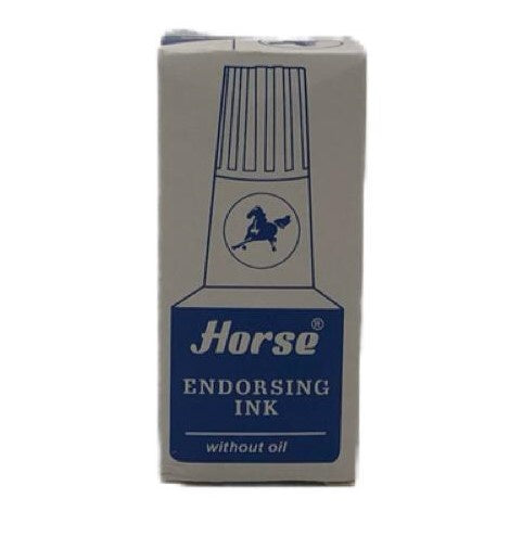 Stationery Endorsing Ink Without Oil Blue 30CC Horse