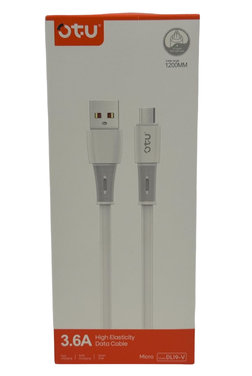 OTU Charger Cable USB DL19-V 1200MM Micro 3.6A High Elasticity Data Cable