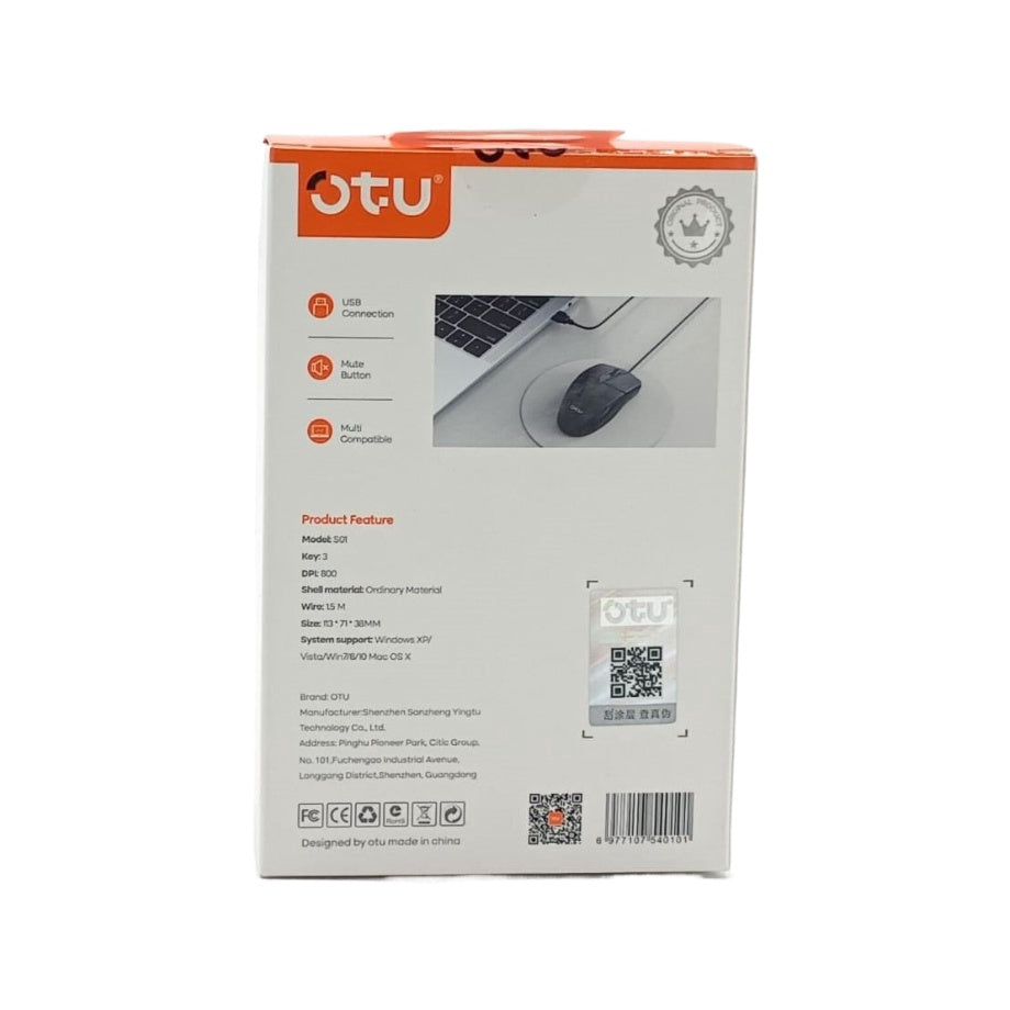OTU Computer Mouse S01 USB Wired Silent