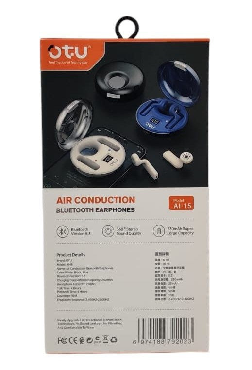 OTU Headphones Wireless Earphone AI-15 Air Conduction Bluetooth Headset