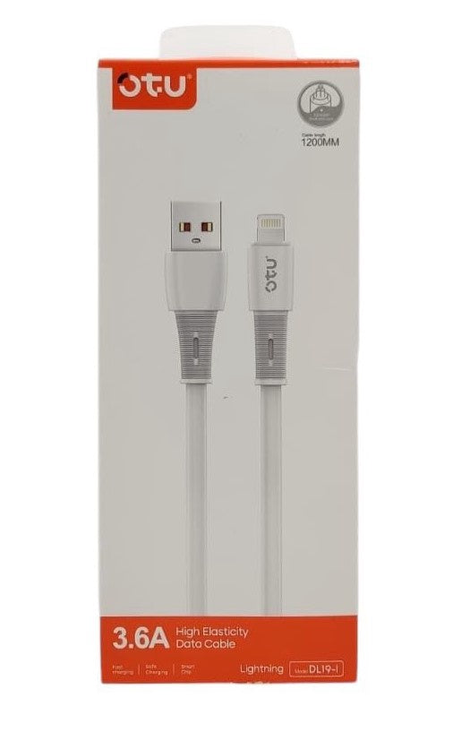 OTU Charger Cable USB DL19-I 1200MM Lighting 3.6A High Elasticity Data Cable