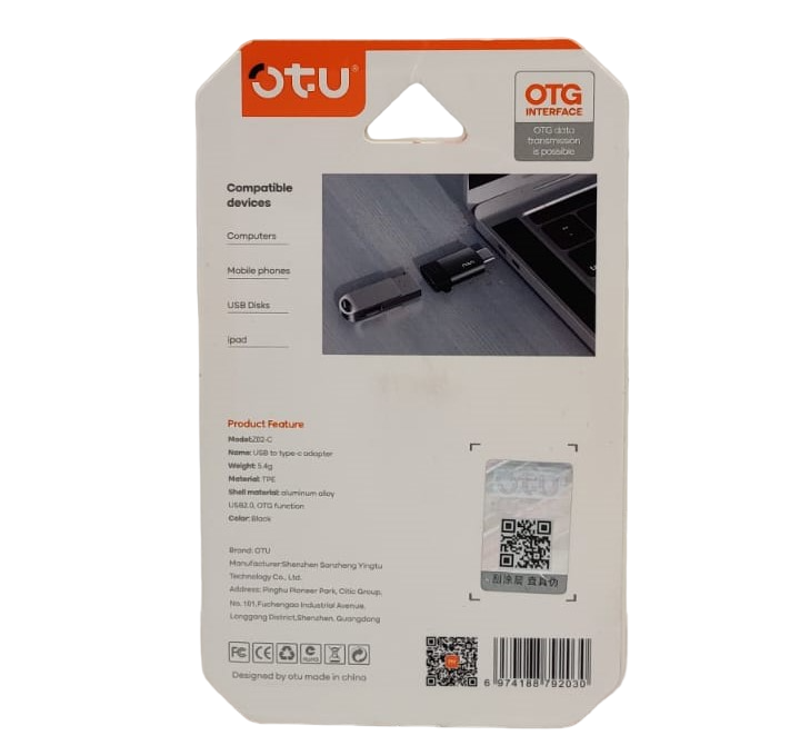 OTU USB Adaptor Otg Interface Z02-C USB to TYPE-C Adapter