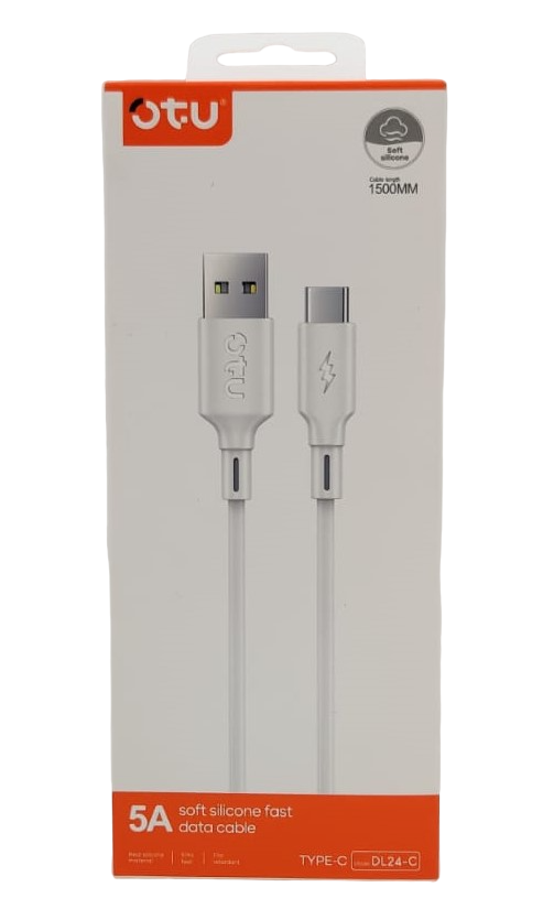 OTU Charger Cable USB DL24-C 1500MM TYPE-C 5A Soft Silicone Fast Data Cable
